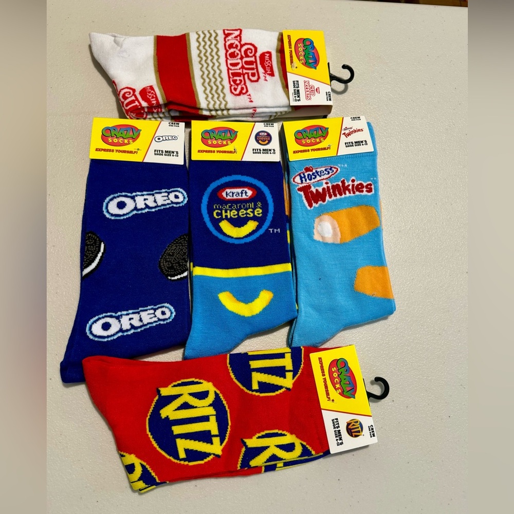 Crazy Socks Snack Food Bundle (5 pairs of socks)